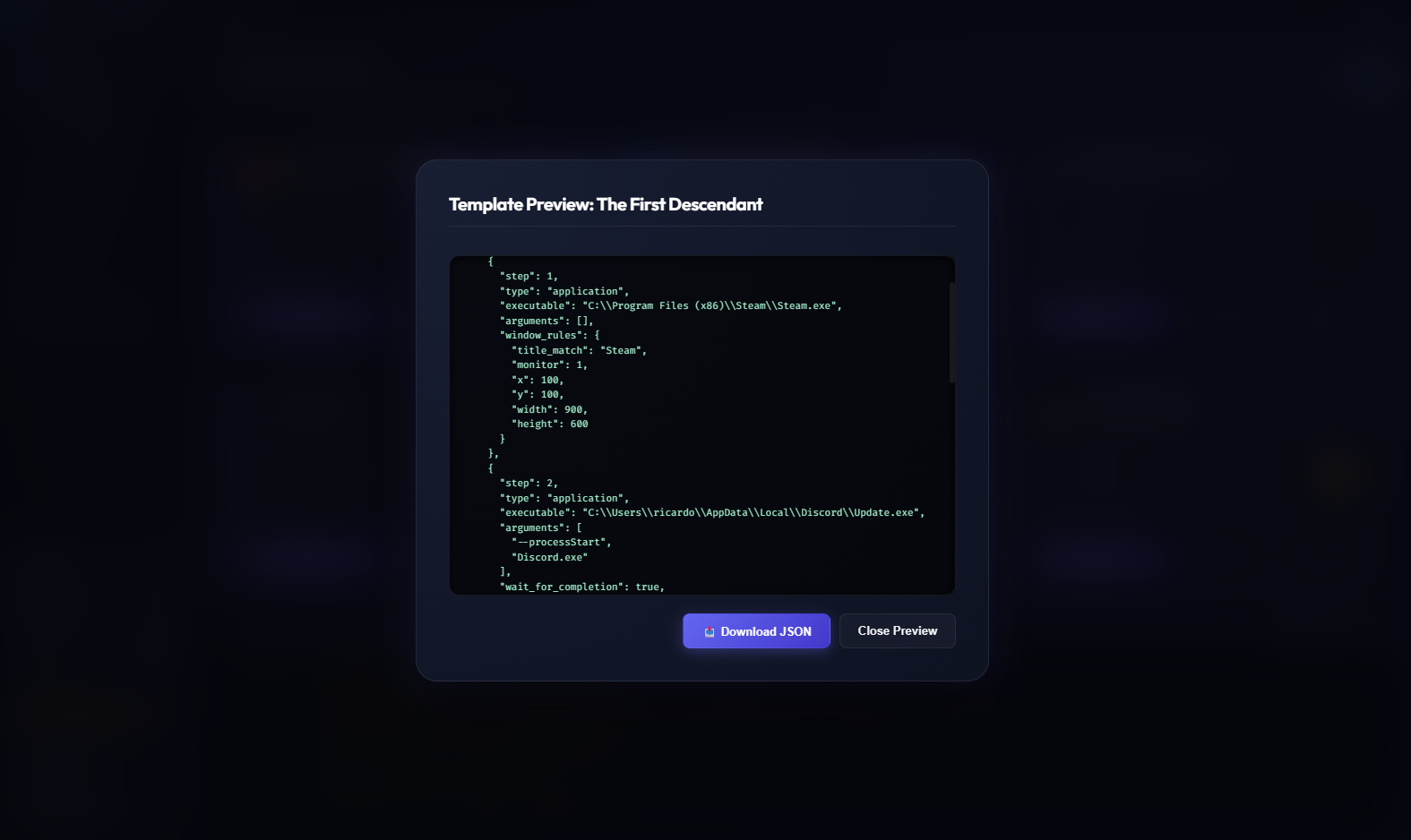 Dedicated games profile switcher showing layout transitions from work to gaming